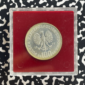1977 Poland Henryk Sienkiewicz 100 Zlotych In Plastic Case Lot#OV1572 Silver!