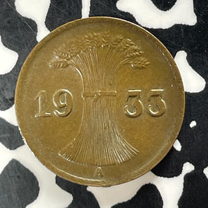 1933-A Germany 1 Pfennig Lot#T4220 Small Planchette Clip