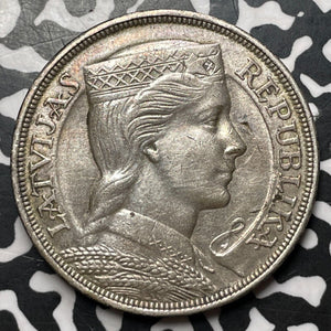 1931 Latvia 5 Lati Lot#E0065 Large Silver Coin! Nice!