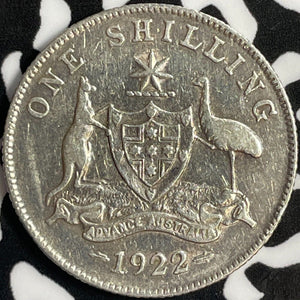 1922 Australia 1 Shilling Lot#D9747 Silver! Better Date, Old Cleaning