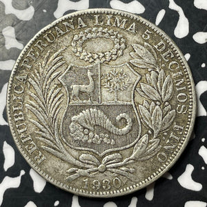 1930 Peru 1 Sol Lot#E7102 Large Silver Coin!