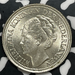 1947 Curacao 1/4 Gulden Lot#C0345 Silver! High Grade! Beautiful!
