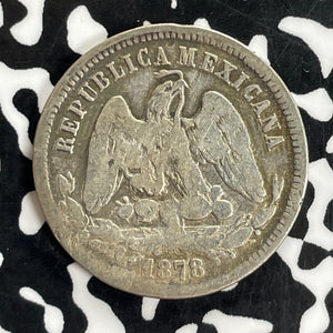 1878-Ho A Mexico 25 Centavos Lot#C1090 Silver! Very Scarce!