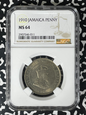 1910 Jamaica 1 Penny NGC MS64 Lot#G336 Choice UNC!