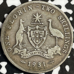 1931 Australia 1 Florin Lot#D8730 Silver!