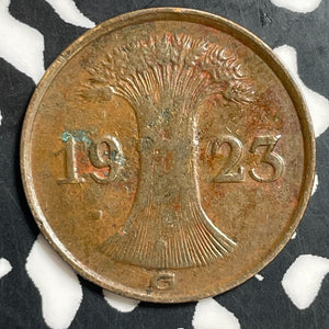 1923-G Germany 1 Pfennig Lot#E9065 Better Date