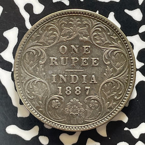 1887 India 1 Rupee Lot#T5703 Silver!