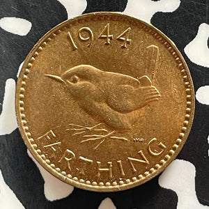1944 Great Britain Farthing Lot#T4269 High Grade! Beautiful!