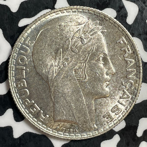 1930 France 10 Francs Lot#T3155 Silver! High Grade! Beautiful!