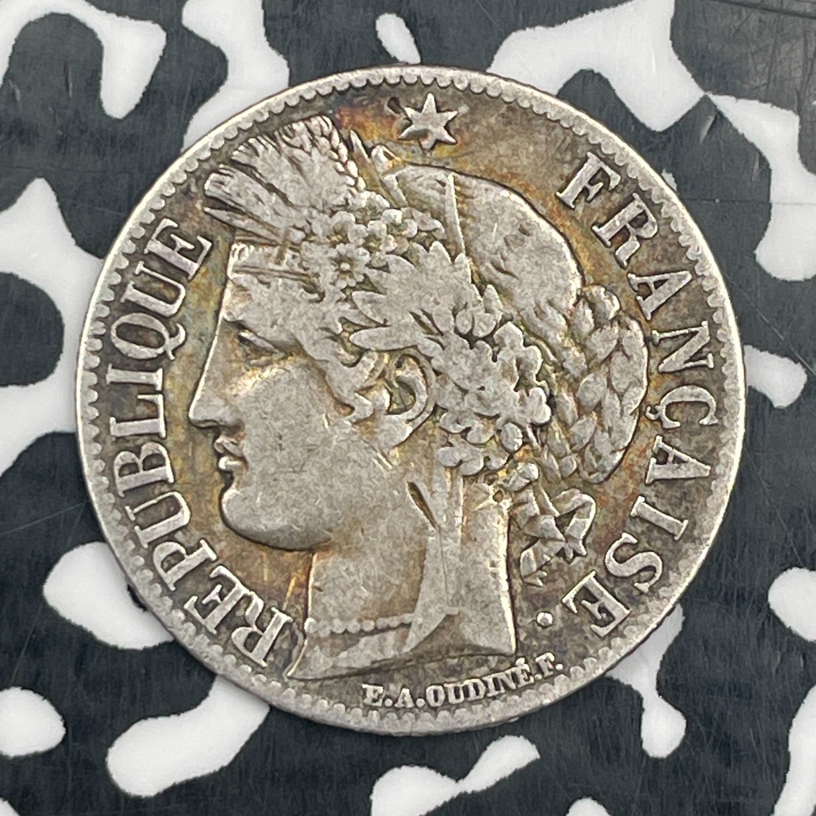 1849-A France 1 Franc Lot#N3187 Silver!