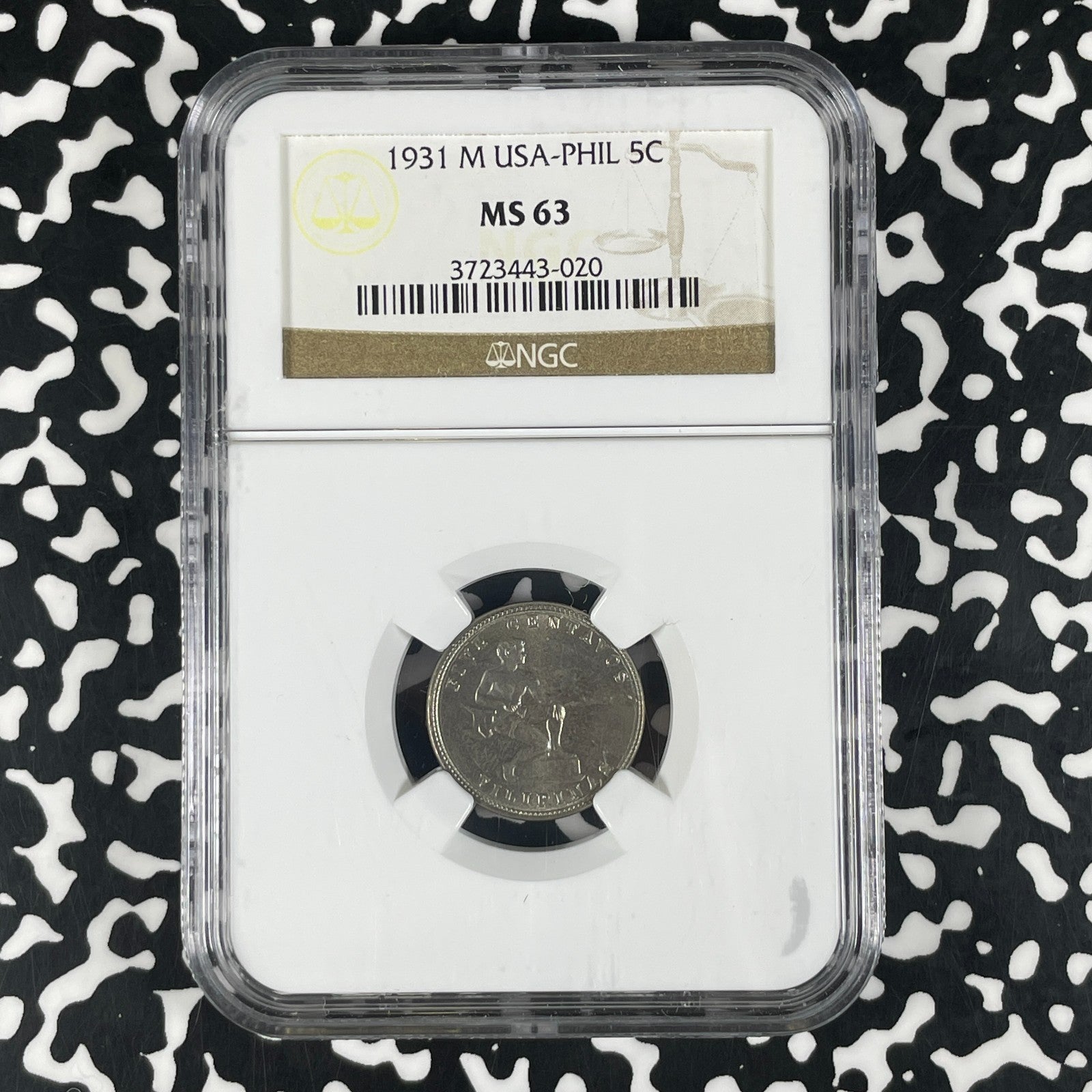 1931-M U.S. Philippines 5 Centavos NGC MS63 Lot#G2001 Choice UNC!