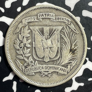 1947 Dominican Republic 1/2 Peso Half Peso Lot#T1501 Silver!