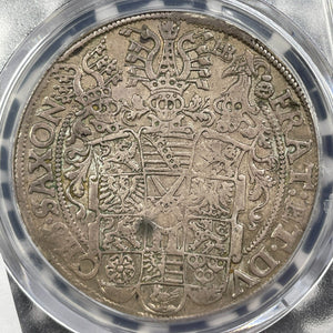 1596-HB Germany Saxony 3 Brothers 1 Thaler PCGS XF45 Lot#G9345 Silver!