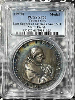 (1970) Vatican City Last Supper Medal PCGS SP66 Lot#GV7912 Silver! Gem BU!