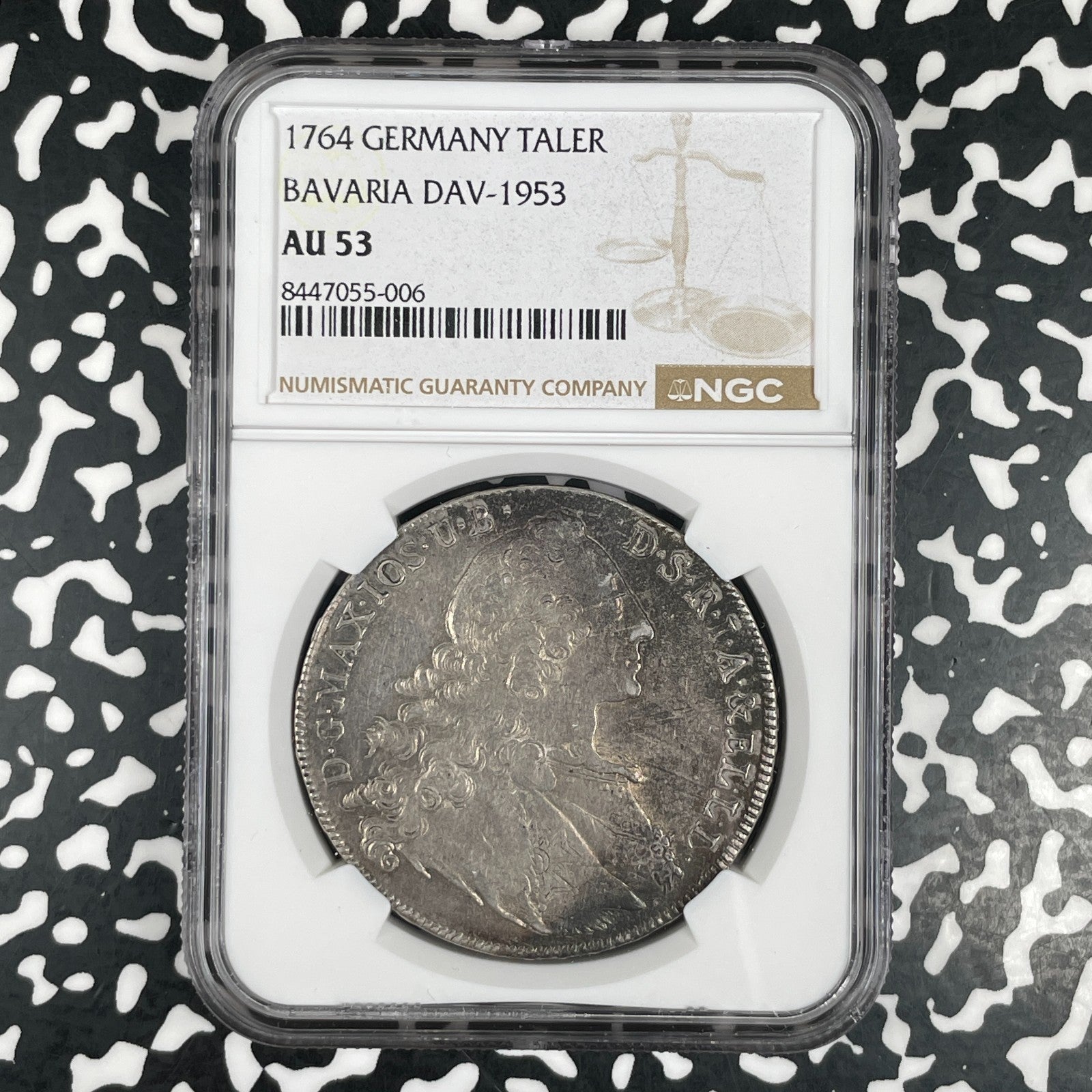 1764 Germany Bavaria 1 Thaler NGC AU53 Lot#G3588 Large Silver! DAV-1953