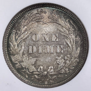 1892 U.S. 10 Cents Barber Dime NGC MS65 Lot#G9555 Silver! Gem BU!