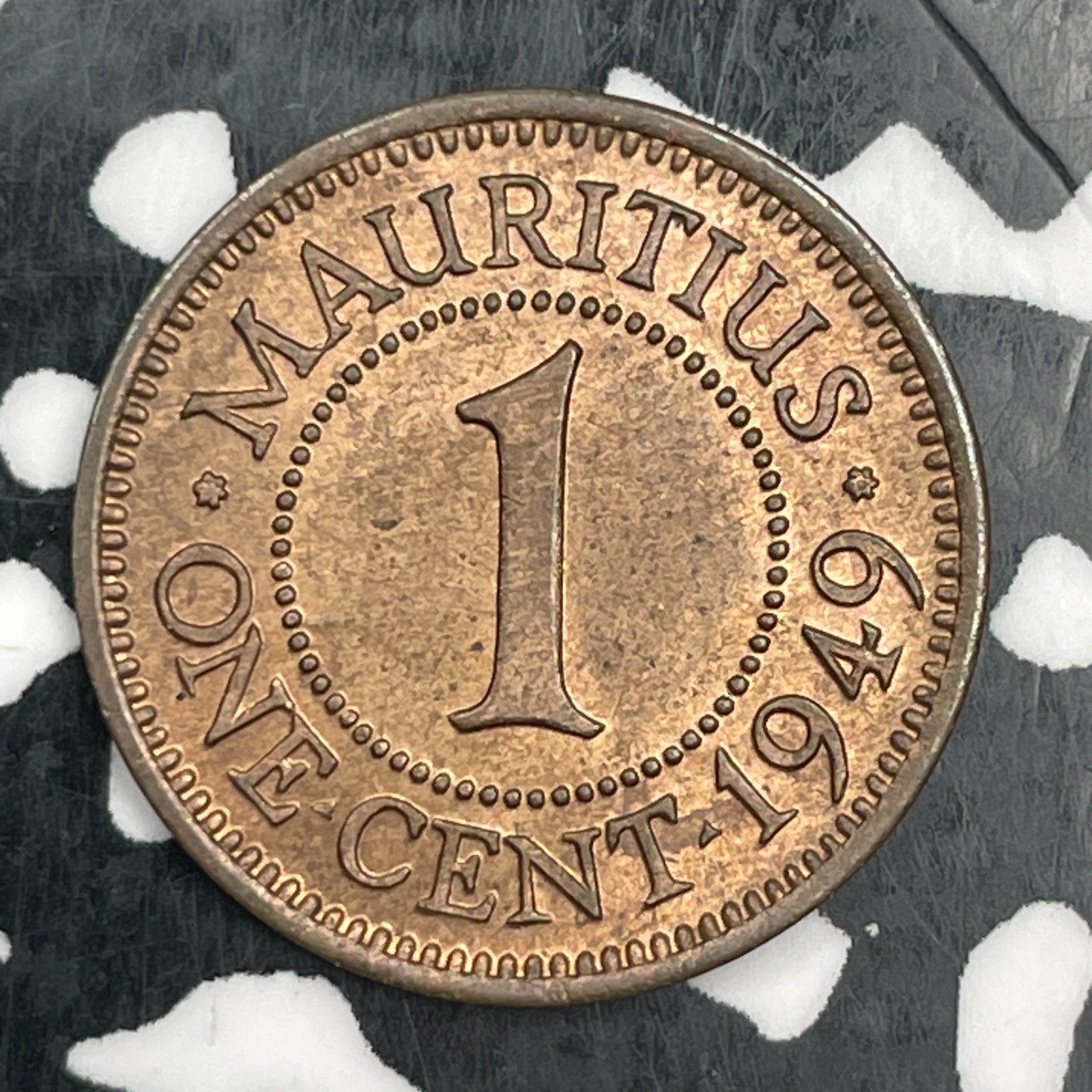 1949 Mauritius 1 Cent Lot#F9297 High Grade! Beautiful!