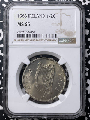 1963 Ireland 1/2 Half Crown NGC MS65 Lot#G8921 Gem BU!