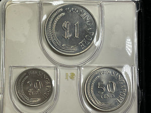 1969 Singapore 6x Coin Mint Set Lot#B2180 With Case & C.O.A.