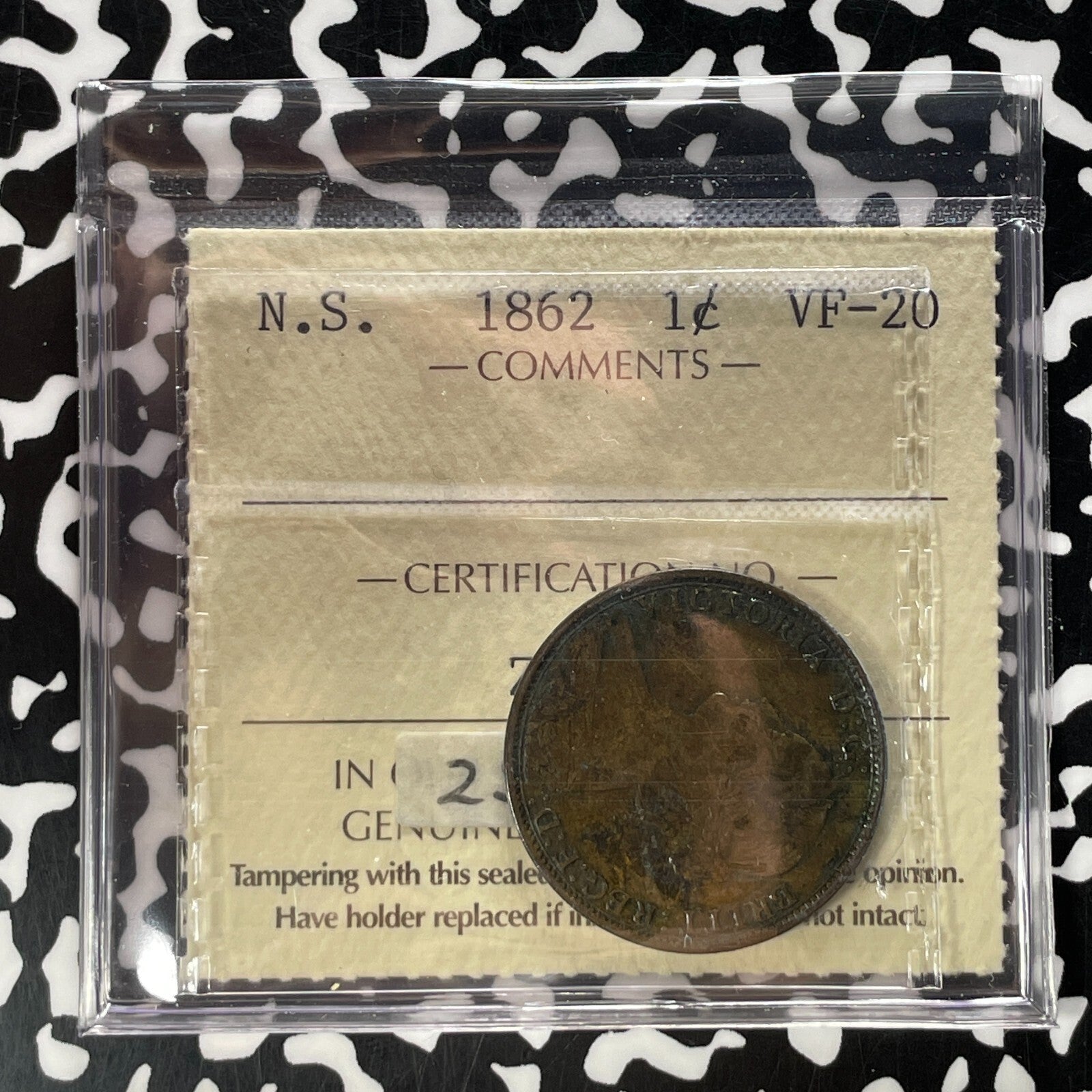 1862 Nova Scotia 1 Cent ICCS VF20 Lot#OV1484 Key Date!