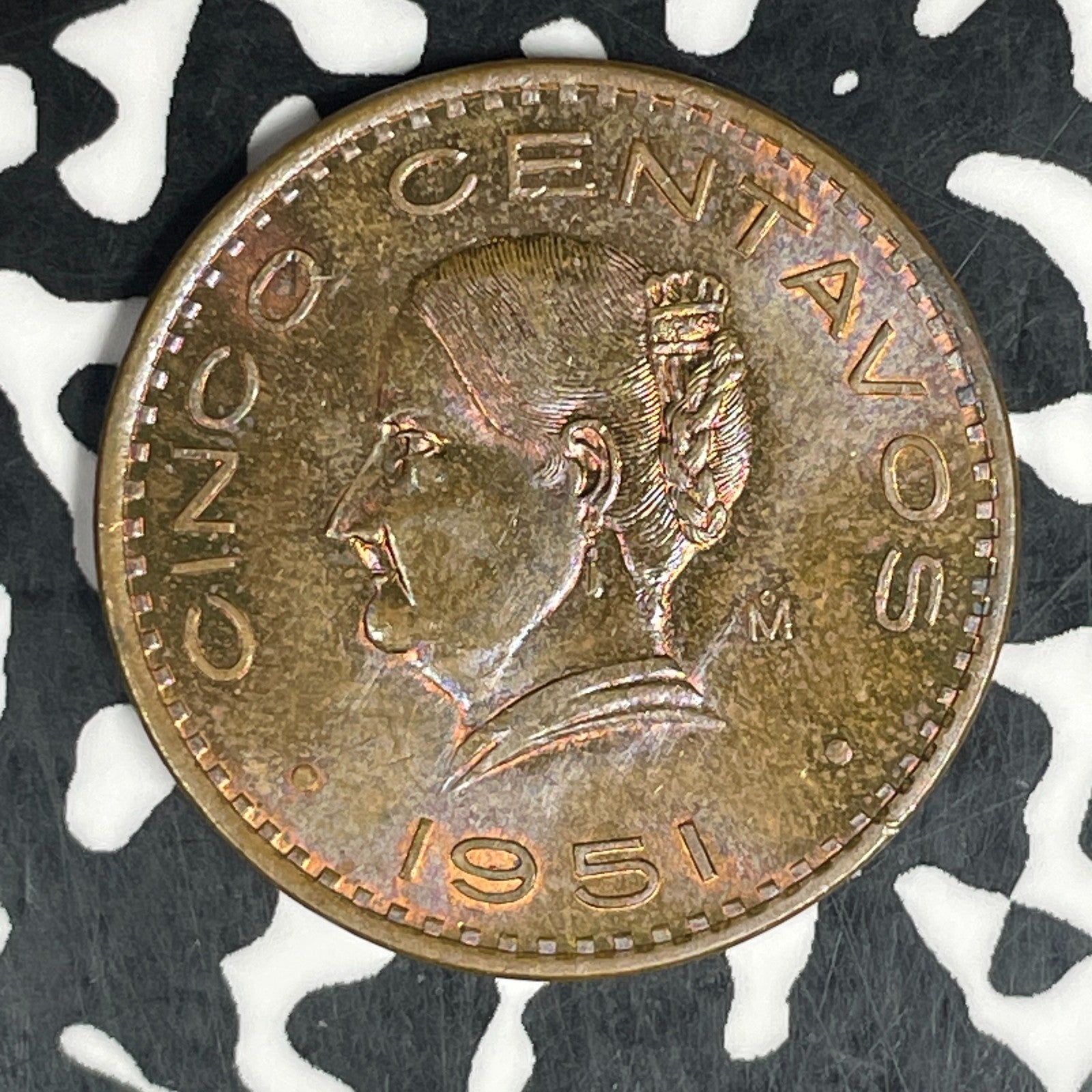 1951-Mo Mexico 5 Centavos Lot#C6168 High Grade! Beautiful Toning!
