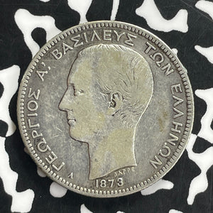 1873 Greece 2 Drachmai Lot#C0114 Silver!