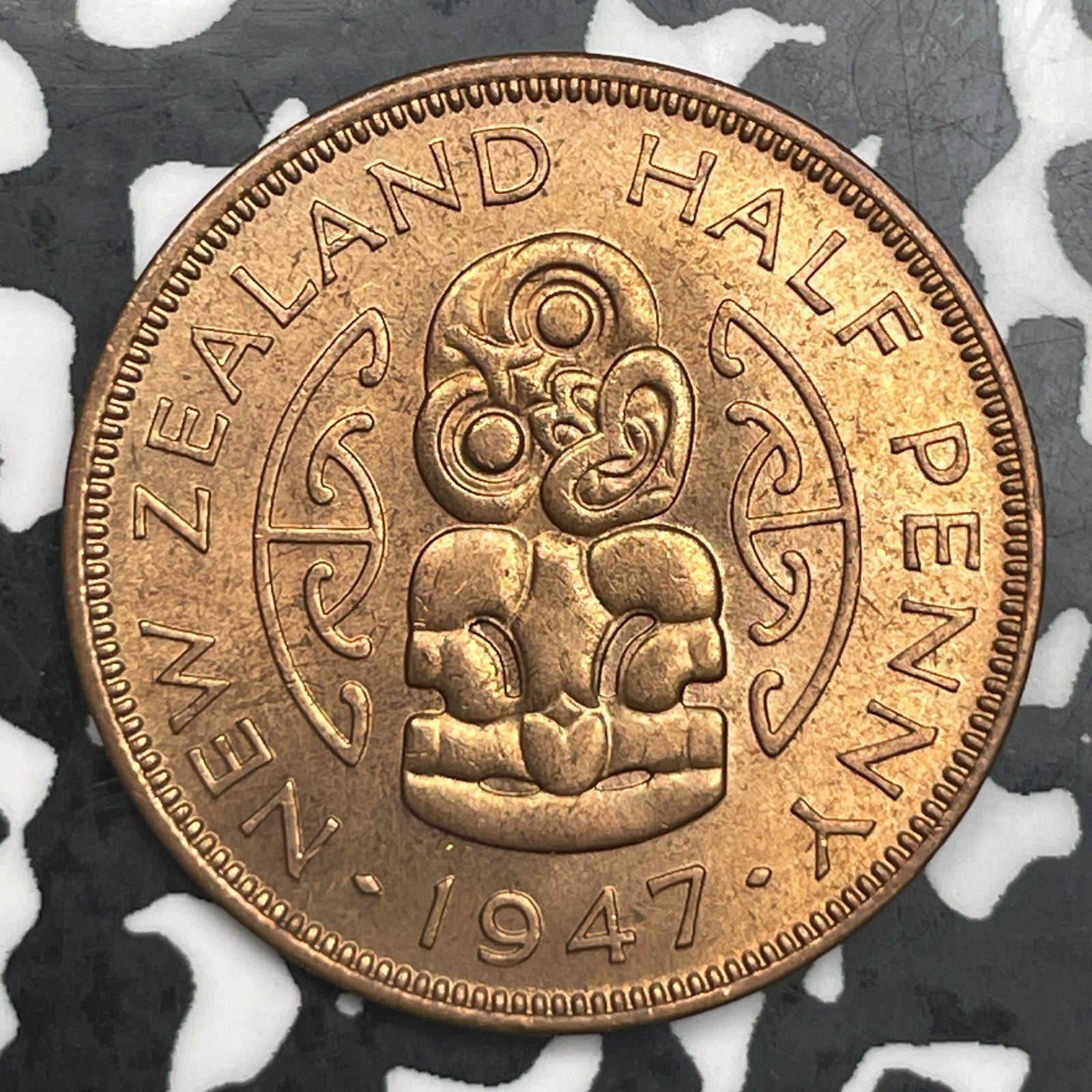 1947 New Zealand 1/2 Penny Half Penny Lot#F7256 High Grade! Beautiful!