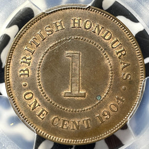 1904 British Honduras 1 Cent PCGS MS63BN Lot#G7852 Choice UNC!