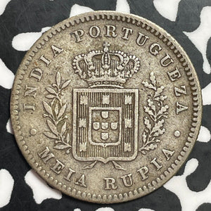 1882 India 1/2 Rupee Half Rupee Lot#T1229 Silver!