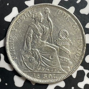 1927 Peru 1/2 Sol Half Sol Lot#T1721 Silver!
