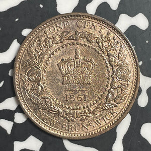 1861 New Brunswick Large Cent Lot#T3614 Beautiful Detail, Cleaned