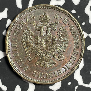 1860-A Austria 4 Kreuzer Lot#E6268 Nice Detail, Rim Damage