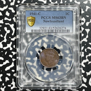 1941-C Newfoundland Small Cent PCGS MS63BN Lot#G1002 Beautiful Toning!