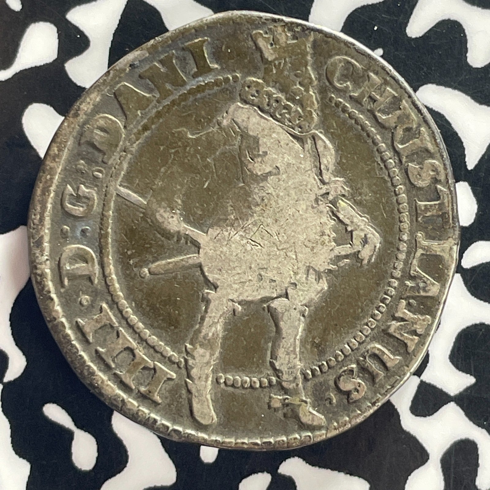 1624 Denmark Christian IV 1 Krone/4 Marks Lot#JM0344 Silver! Scarce!