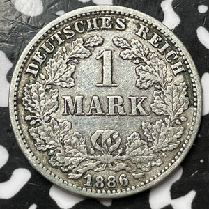 1886-G Germany 1 Mark Lot#D6863 Silver! Key Date!
