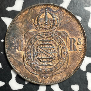 1869 Brazil 20 Reis Lot#T2613 Beautiful Detail, Deposits