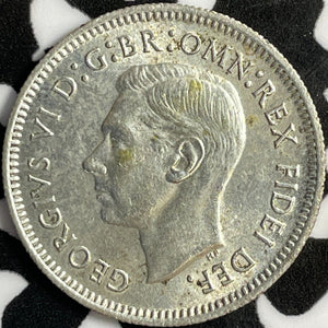 1951 Australia 6 Pence Sixpence Lot#D8931 Silver! Better Date!