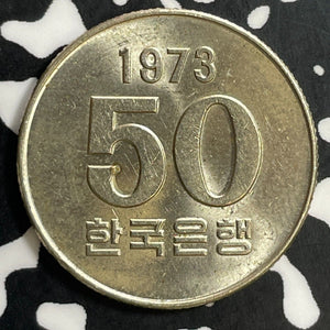 1973 South Korea 50 Won Lot#E7524 High Grade! Beautiful!