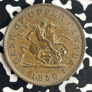1850 Upper Canada 1 Penny Token Lot#T8427 Nice!