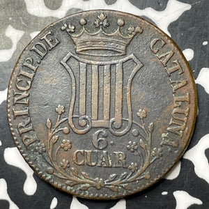 1838 Spain Catalonia 6 Quartos Lot#MK336