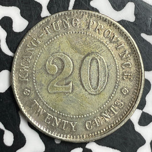 (1922) China Kwangtung 20 Cents Lot#T6600 Silver!