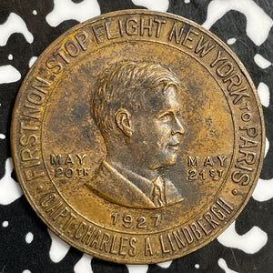 1927 U.S. Charles Lindbergh Spirit of St. Louis Lucky Token Lot#E6030 32mm