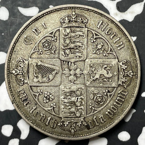 1855 Great Britain Victoria 1 Gothic Florin Lot#JM8100 Silver! Nice!