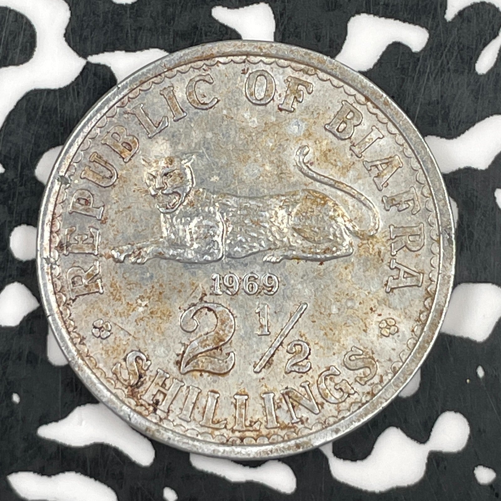 1969 Biafra 2 1/2 Shillings Lot#JM1465 Scarce!