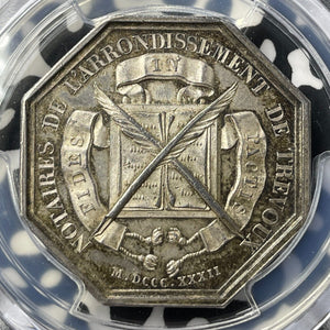 "1832" France Notaries Of Tevoux Jeton PCGS MS63 Lot#G9436 Silver! Lerouge-409