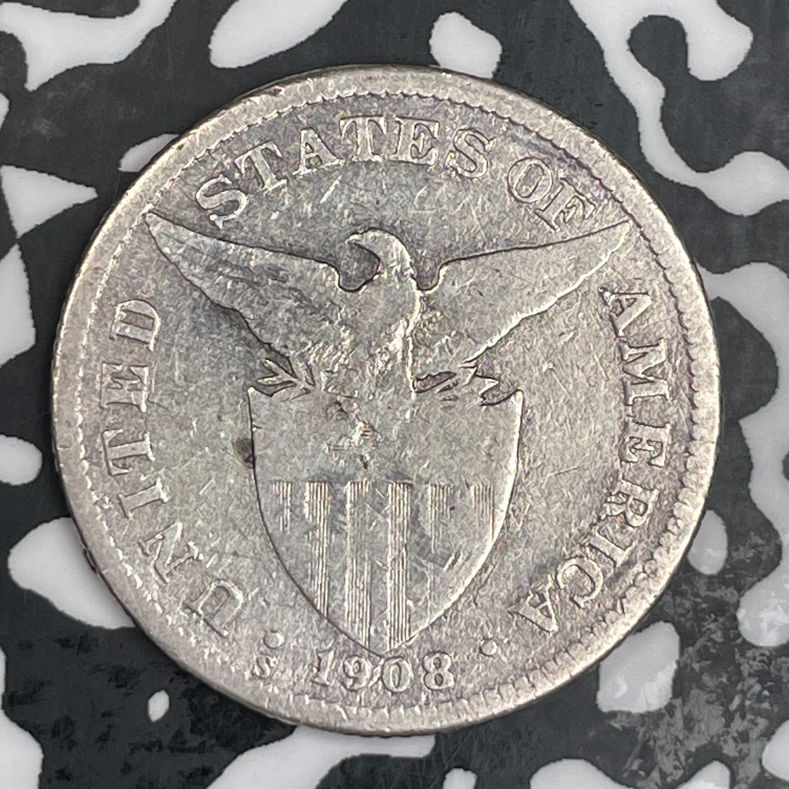 1908-S U.S. Philippines 50 Centavos Lot#N0430 Silver!