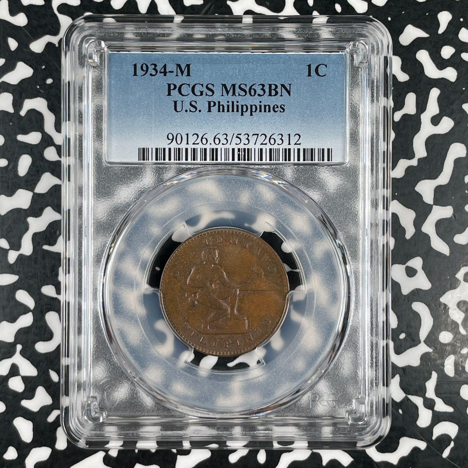 1934-M U.S. Philippines 1 Centavo PCGS MS63BN Lot#G3854 Choice UNC!