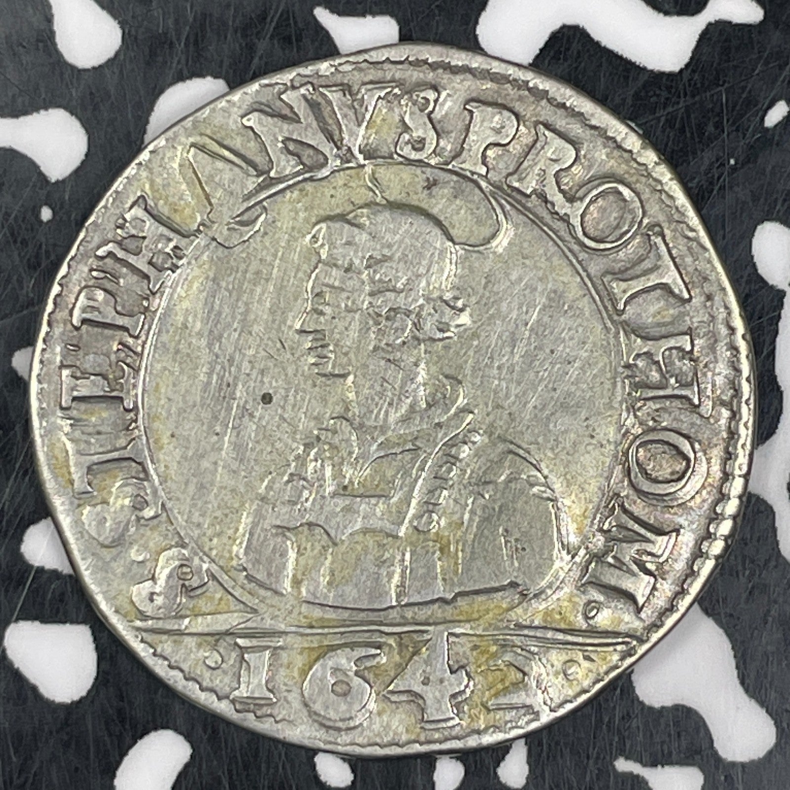 1642 France Metz 12 Groschen Lot#JM0694 Silver! Scarce! Obverse Cleaned