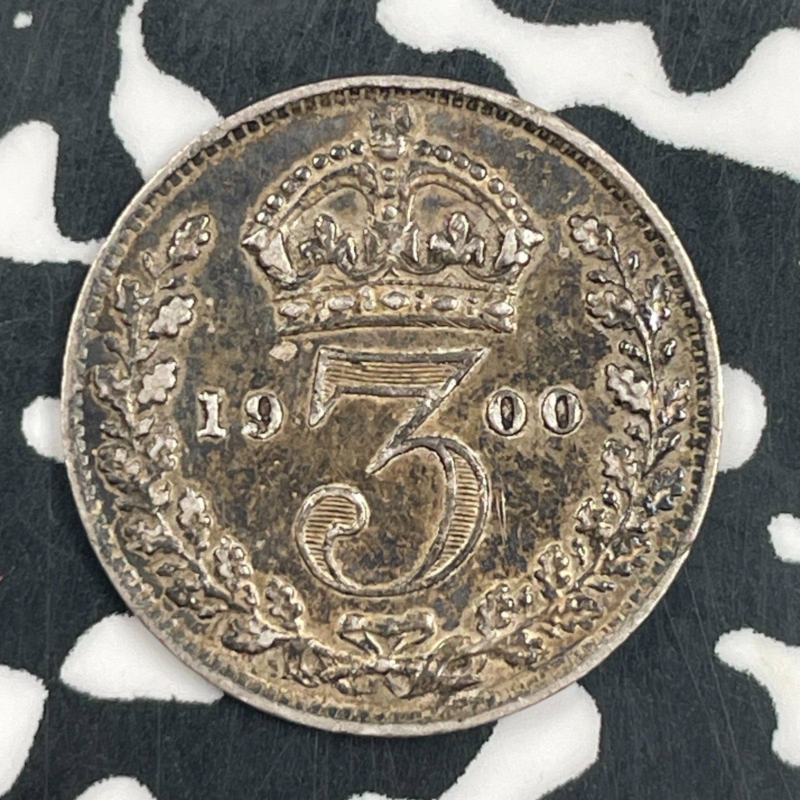 1900 Great Britain 3 Pence Threepence Lot#F5655 Silver!