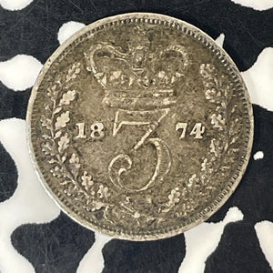 1874 Great Britain 3 Pence Threepence Lot#T5938 Silver! Nice!